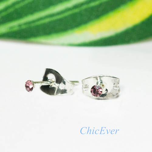 20x Mini-Ohrstecker mini 8309 - lila - zum Schließen ins Bild klicken